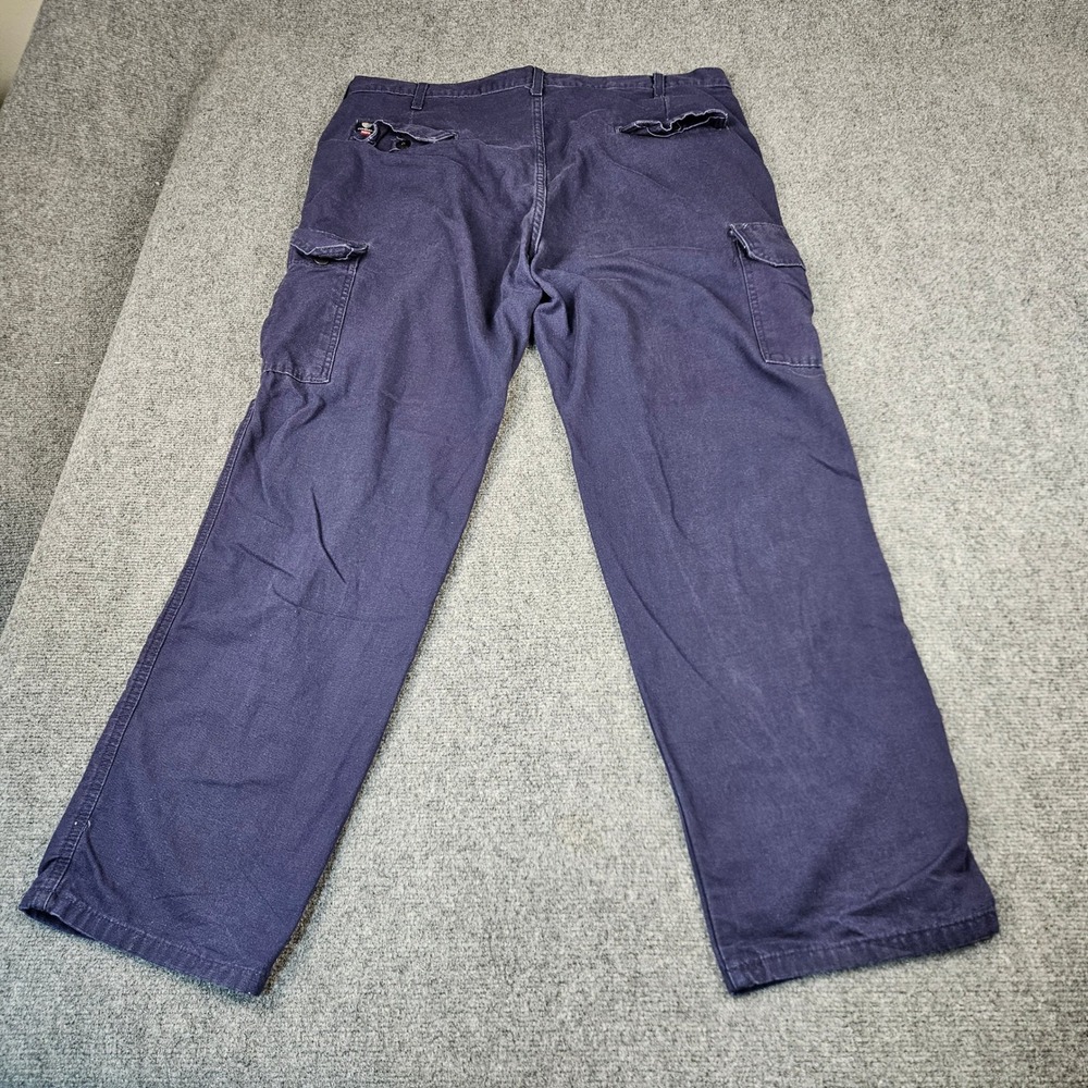 Tyndale Workwear Mens Flame Resistant Cargo Pants Navy Blue FR W40 L32 K215T - Picture 2 of 12
